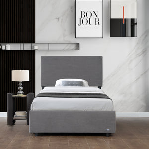 Lit capitonné Juva avec matelas à mousse froid 