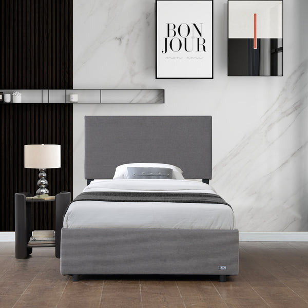 Lit capitonné Juva avec matelas à mousse froid 