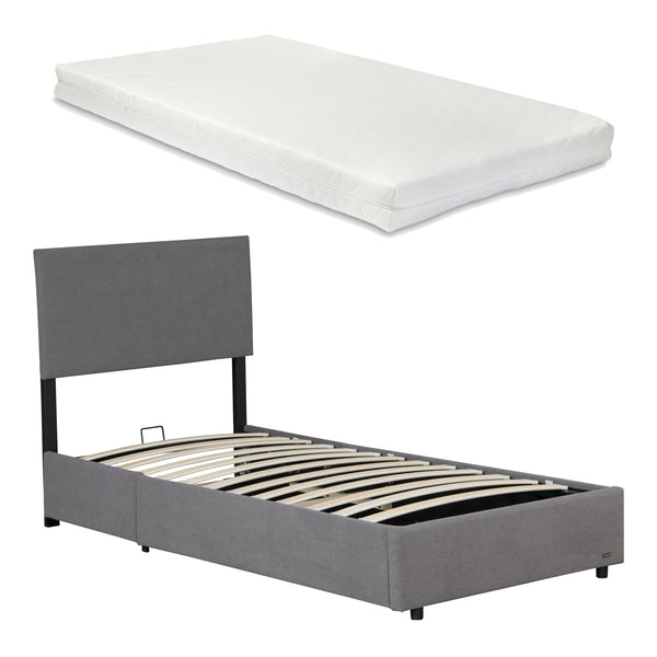 Lit capitonné Juva avec matelas à mousse froid 