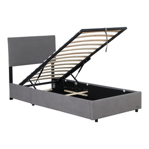 Lit capitonné Juva avec matelas à mousse froid 