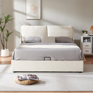 Lit rembourré Lunner avec matelas [en.casa]