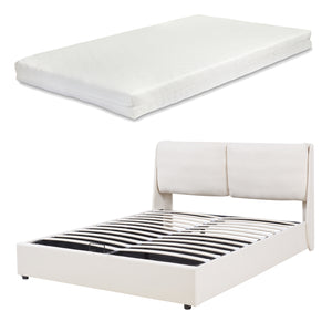 Lit rembourré Lunner avec matelas [en.casa]