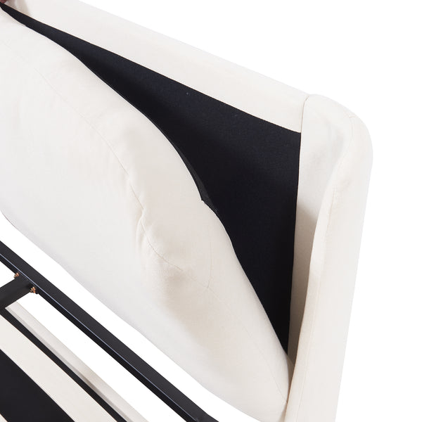 Lit rembourré Lunner avec matelas [en.casa]