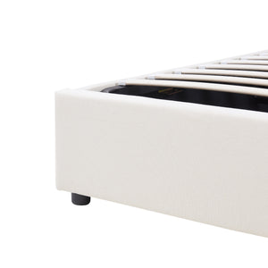 Lit rembourré Lunner avec matelas [en.casa]