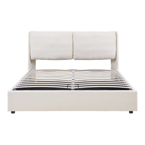 Lit double Lunner avec matelas à mousse froid [en.casa]