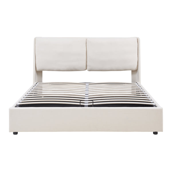 Lit double Lunner avec matelas à mousse froid [en.casa]