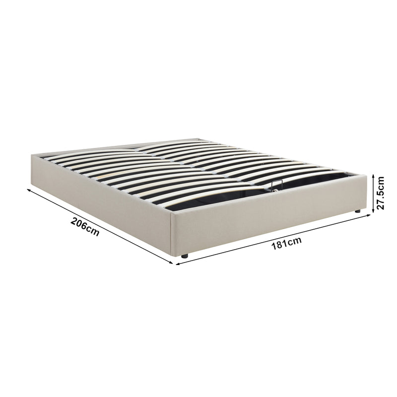 Croquis coté Lit coffre Nola avec matelas [en.casa]