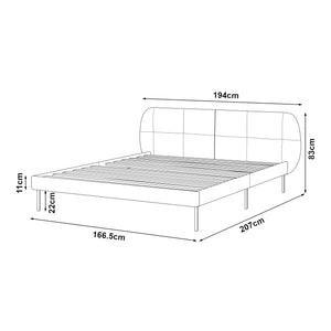 Lit capitonné Porvoo avec matelas à mousse froid [en.casa]