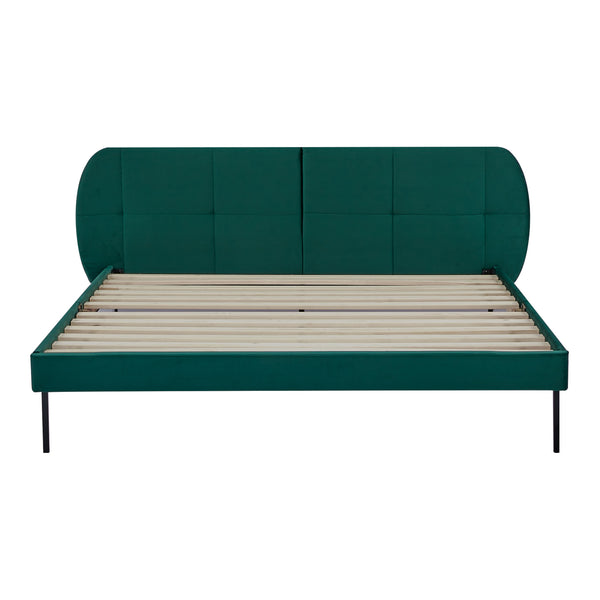 Lit capitonné Porvoo avec matelas à mousse froid [en.casa]