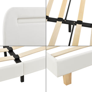 Lit rembourré Roskilde avec éclairage LED, différentes couleurs et tailles en.casa