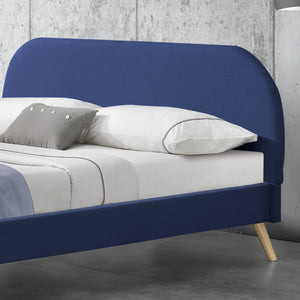Lit Rembourré Robuste avec Sommier à Lattes Lit Double Solide Confortable avec Matelas Mousse à Froid Bois Polyester Corium et [neu.haus]