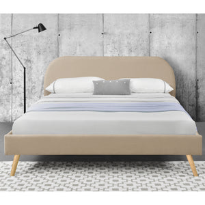 Lit Rembourré Robuste avec Sommier à Lattes Lit Double Solide Confortable avec Matelas Mousse à Froid Bois Polyester Corium et [neu.haus]