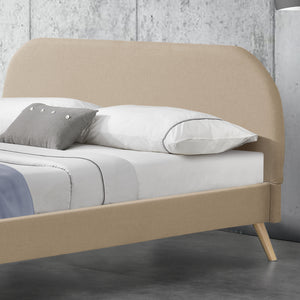 Lit Rembourré Robuste avec Sommier à Lattes Lit Double Solide Confortable avec Matelas Mousse à Froid Bois Polyester Corium et [neu.haus]