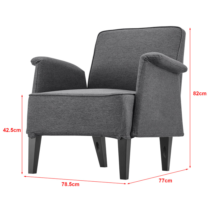 Croquis coté Fauteuil de salon Diespeck 82 x 78,5 x 77 cm [en.casa]