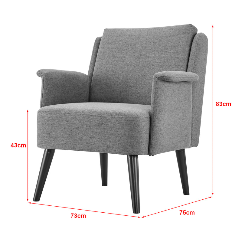 Croquis coté Fauteuil de salon Edling 83 x 73 x 75 cm [en.casa]