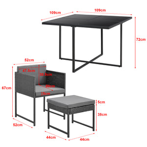 Ensemble de meubles de jardin en polyrattan Tarragona pour 8 personnes en différentes couleurs en.casa