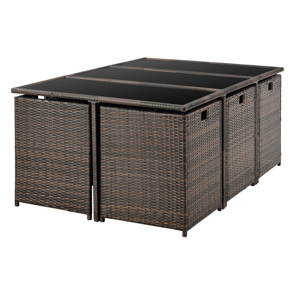 Ensemble de sièges en polyrattan Laredo XL différentes couleurs [en.casa]