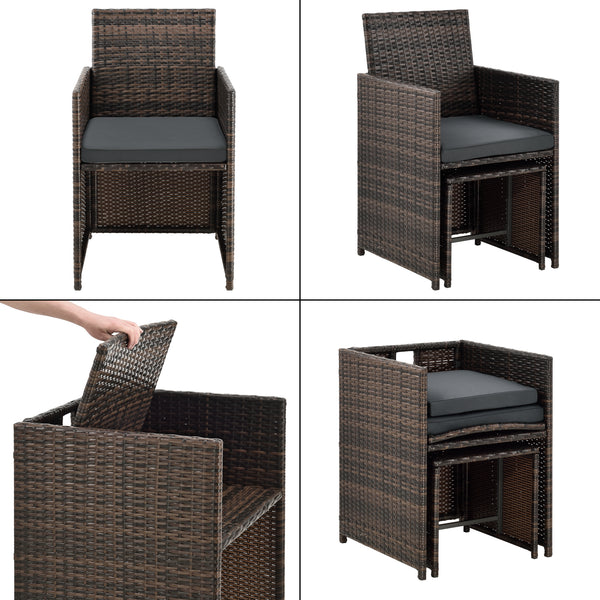 Ensemble de sièges en polyrattan Laredo XL différentes couleurs [en.casa]