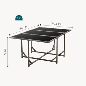 Salon de Jardin Laredo Acier Polyrotin Polyester couleurs différentes [en.casa]