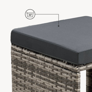 Salon de Jardin Laredo Acier Polyrotin Polyester couleurs différentes [en.casa]