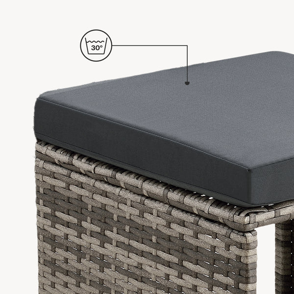 Salon de Jardin Laredo Acier Polyrotin Polyester couleurs différentes [en.casa]