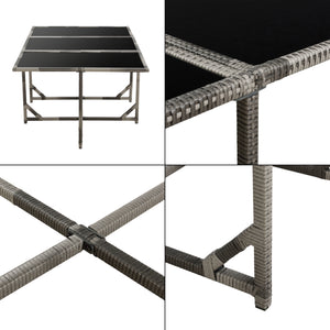 Salon de Jardin Laredo Acier Polyrotin Polyester couleurs différentes [en.casa]