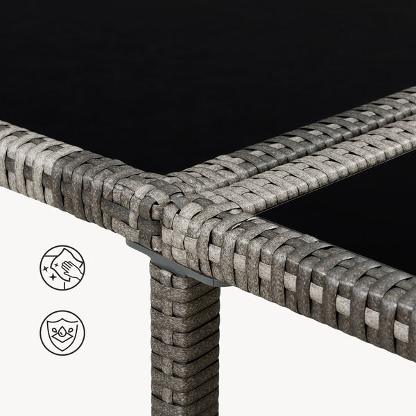 Salon de Jardin Laredo Acier Polyrotin Polyester couleurs différentes [en.casa]