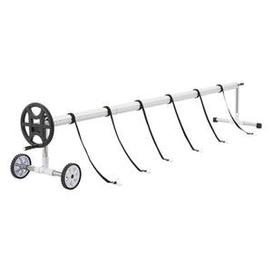 Dispositif d’enroulement de piscine Amorgo avec roues Aluminium [en.casa]