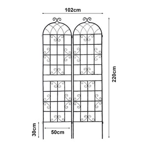 Treillis de jardin en set de 2 pièces Barrea acier noir casa.pro