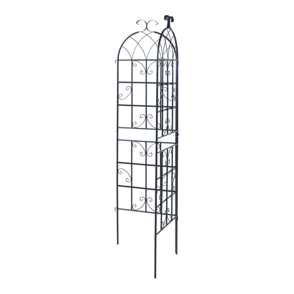 Treillis de jardin en set de 2 pièces Barrea acier noir casa.pro