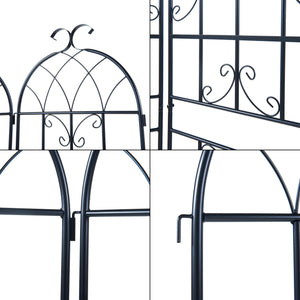 Treillis de jardin en set de 2 pièces Barrea acier noir casa.pro