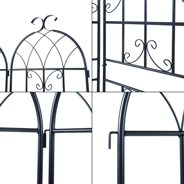 Treillis de jardin en set de 2 pièces Barrea acier noir casa.pro