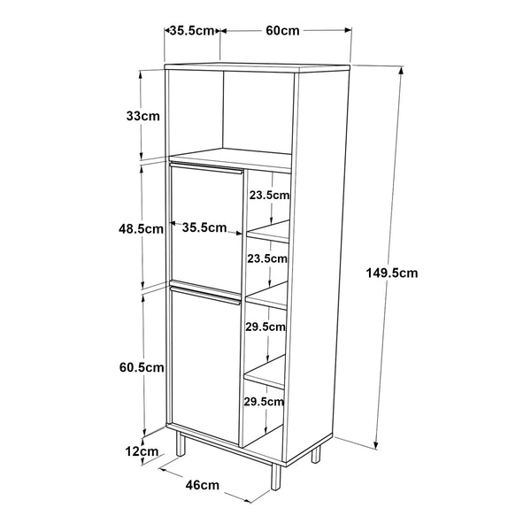 Armoire de cuisine Kvænangen effet chêne aspect rotin noir [en.casa]
