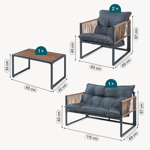 Salon de jardin 4 pièces Karg casa.pro