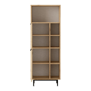 Armoire de cuisine Kvænangen effet chêne aspect rotin noir [en.casa]