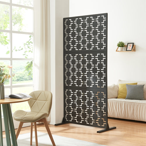 Cloison intérieure Aaskis acier 200x100x50 cm noir [casa.pro] - premiumXL