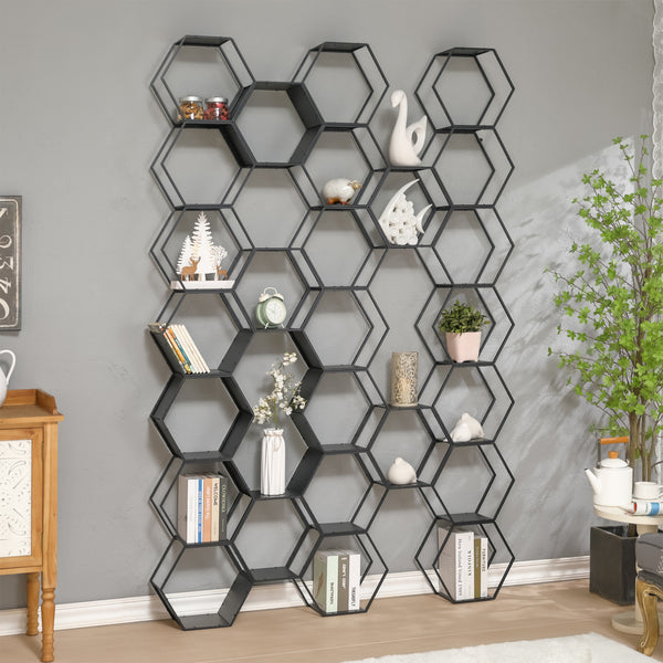 Ensemble d'étagères Tand acier noir [en.casa]