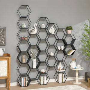 Ensemble d'étagères Tand acier noir [en.casa]