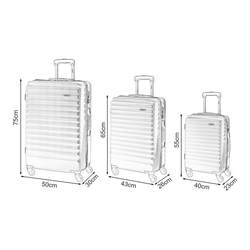 Croquis coté Set de 3 valises Pona pro.tec
