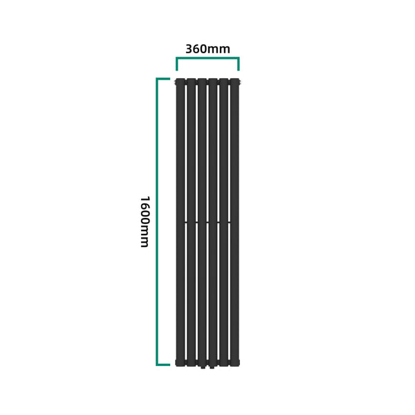 Radiateur à panneaux double Nore 1198 W acier 160 x 36 cm noir [neu.haus]