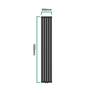 Radiateur à panneaux double Nore 1122 W acier 180 x 30 x 8 cm noir [neu.haus]