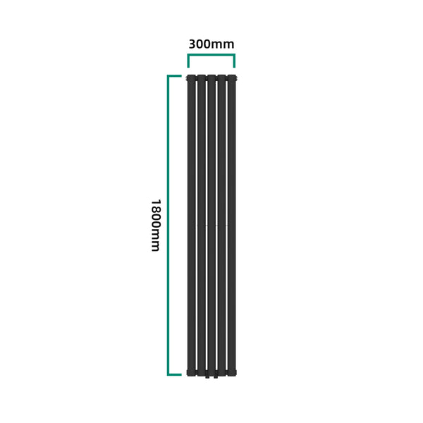 Radiateur à panneaux double Nore 1122 W acier 180 x 30 x 8 cm noir [neu.haus]