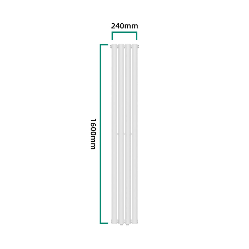 Croquis coté Radiateur à panneau plat Nore 438 W acier 160 x 24 cm blanc [neu.haus]