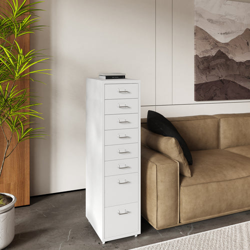 Caisson de bureau Kökar à roulettes avec 8 tiroirs 109 x 28 x 41 cm [en.casa]