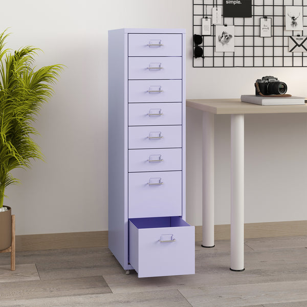 Caisson de bureau Kökar à roulettes avec 8 tiroirs 109 x 28 x 41 cm [en.casa]