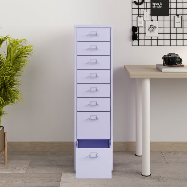 Caisson de bureau Kökar à roulettes avec 8 tiroirs 109 x 28 x 41 cm [en.casa]