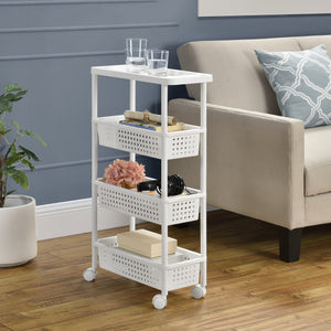 Meuble de rangement à roulettes Plusieurs tailles Blanc [en.casa]