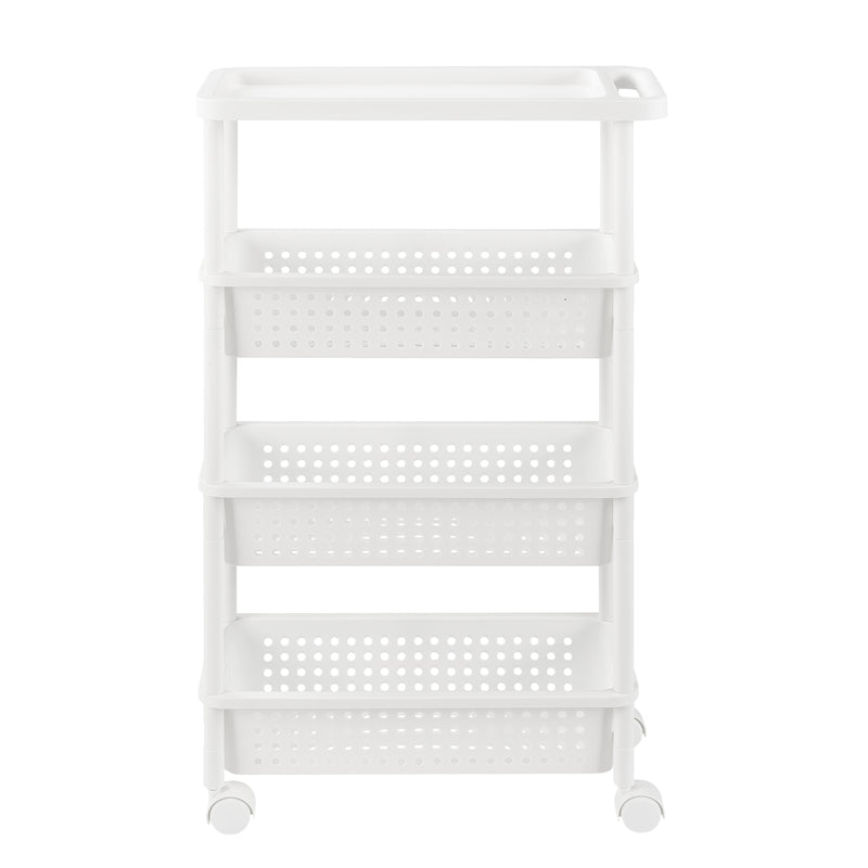 Croquis coté Meuble de rangement à roulettes Plusieurs tailles Blanc [en.casa]