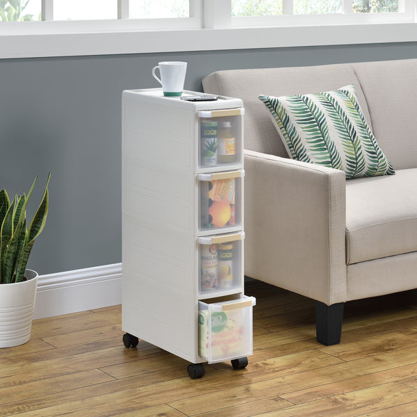 Meuble de rangement à roulettes Plusieurs tailles Blanc [en.casa]