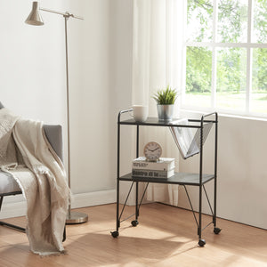 Chariot de service Austrheim 73x50x33cm Noir [en.casa] - premiumXL